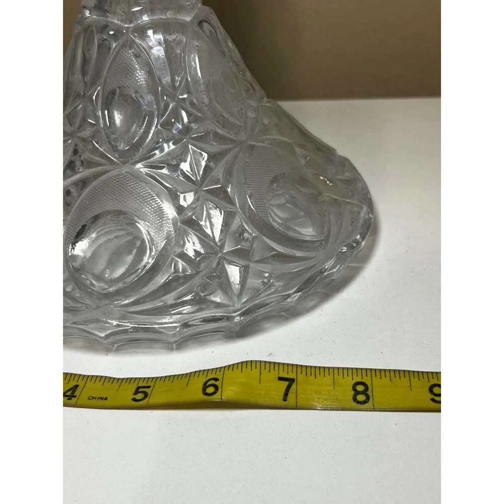 Vintage L.E. Smith Moon Stars Clear Glass Decanter Stopper Heavy 4.7 Lb MCM